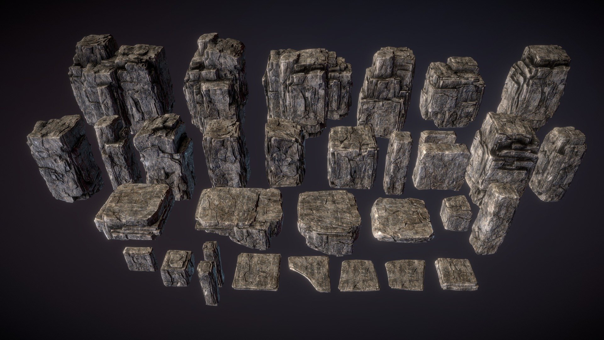 Blocked Rocks 3d model