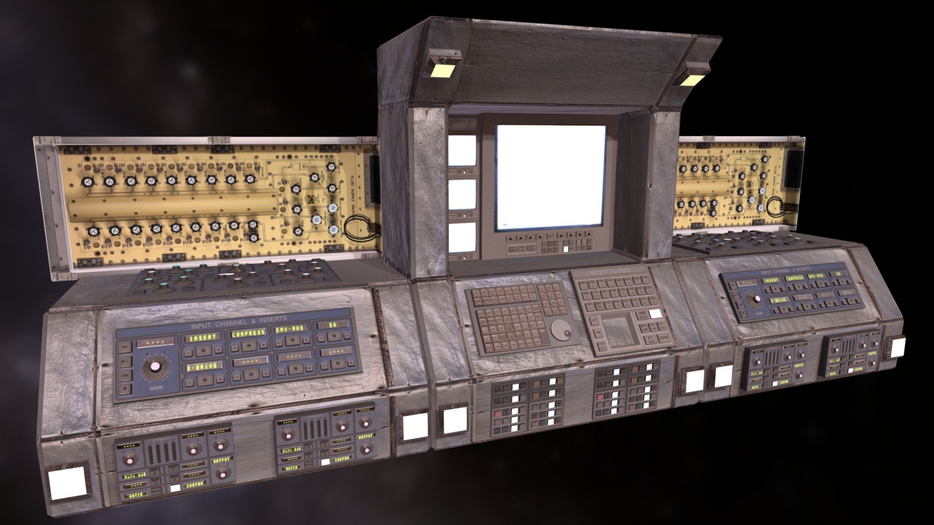 Computer Retro Super Machine PBR Electronics 3d model