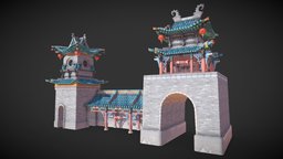 Chinese Temple Gatehouse Set