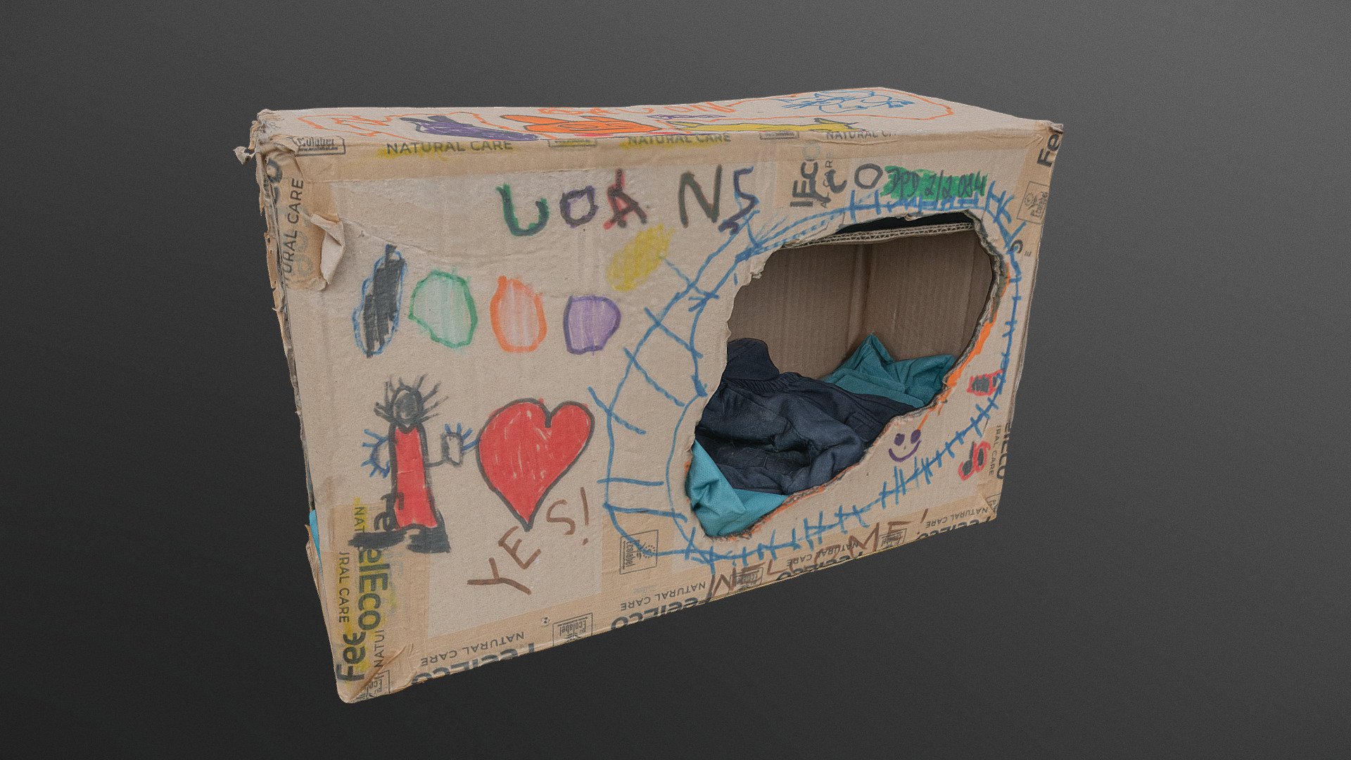 Cat sleeping box 3d model