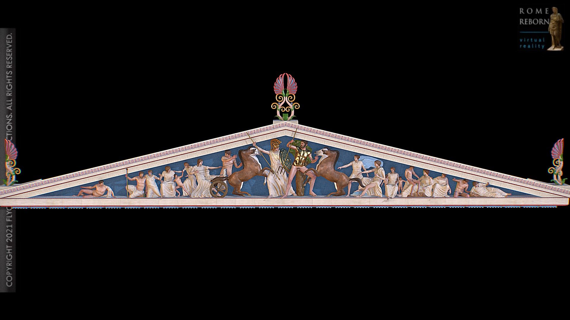 Parthenon West Pediment Restored 3d model