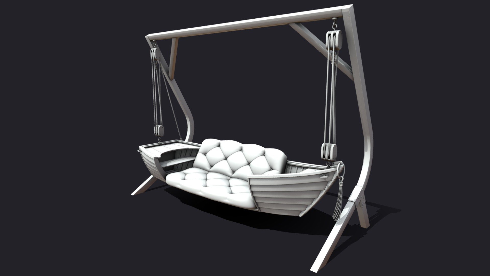 Suspended Boat Swing 3d model