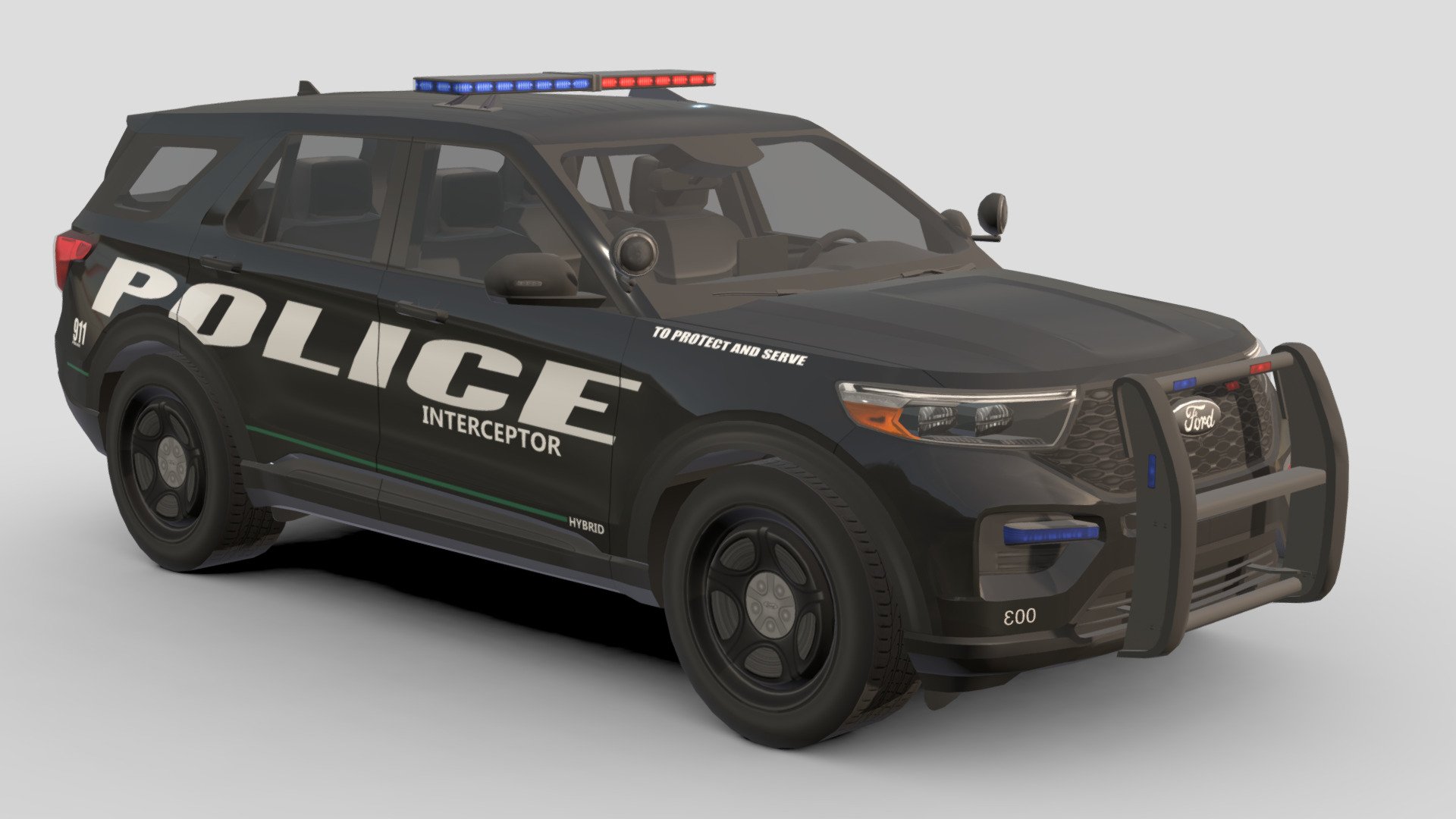 Police Car #1 3d model