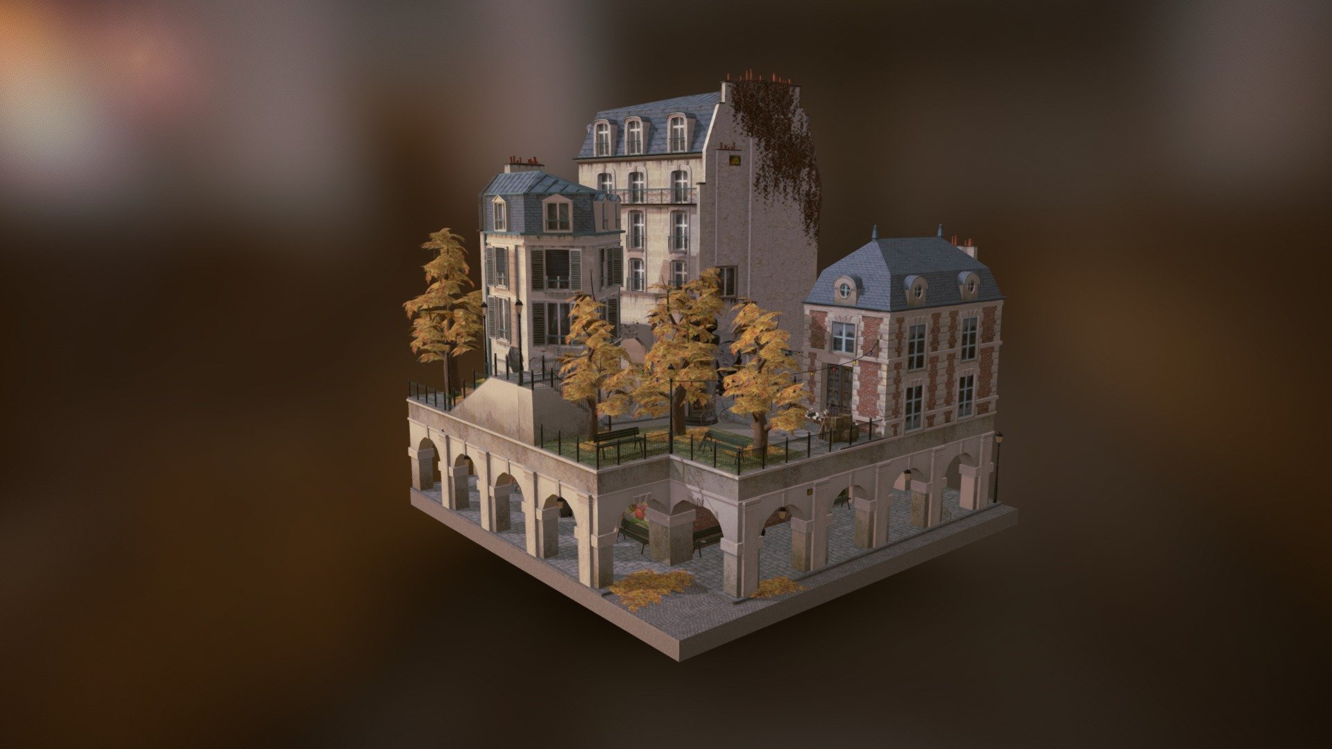 Montmartre, Paris Cityscene 3d model