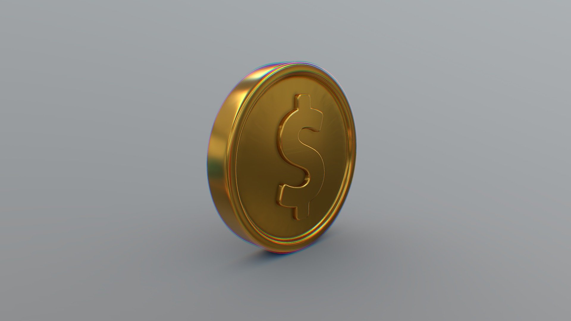 Gold Coin Dollar 3d model