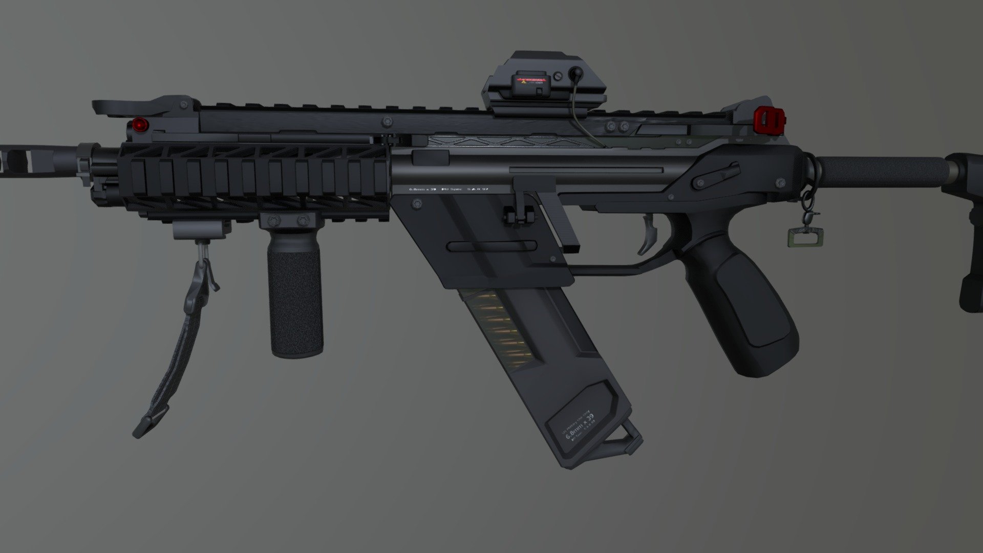 Titanfall inspired compact machine gun 3d model