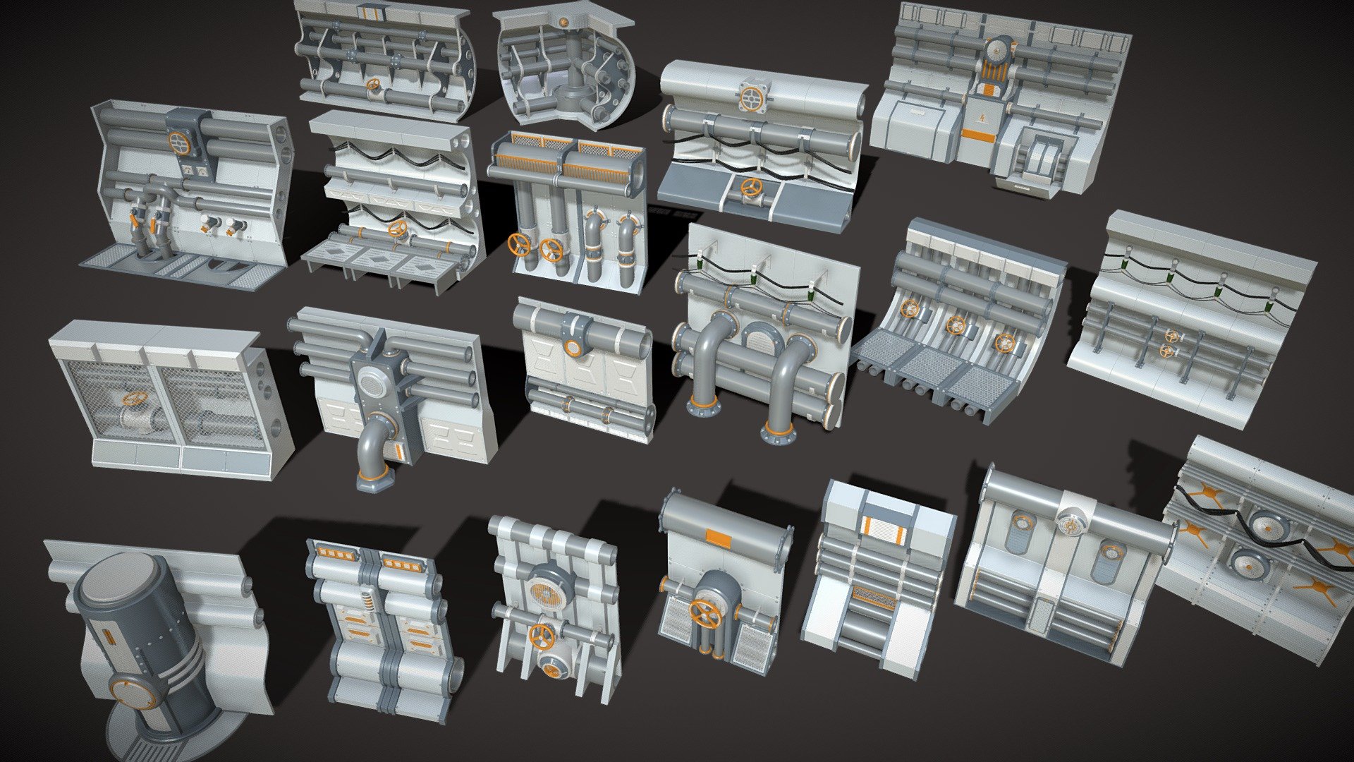 Industrial Walls Collection 1 3d model