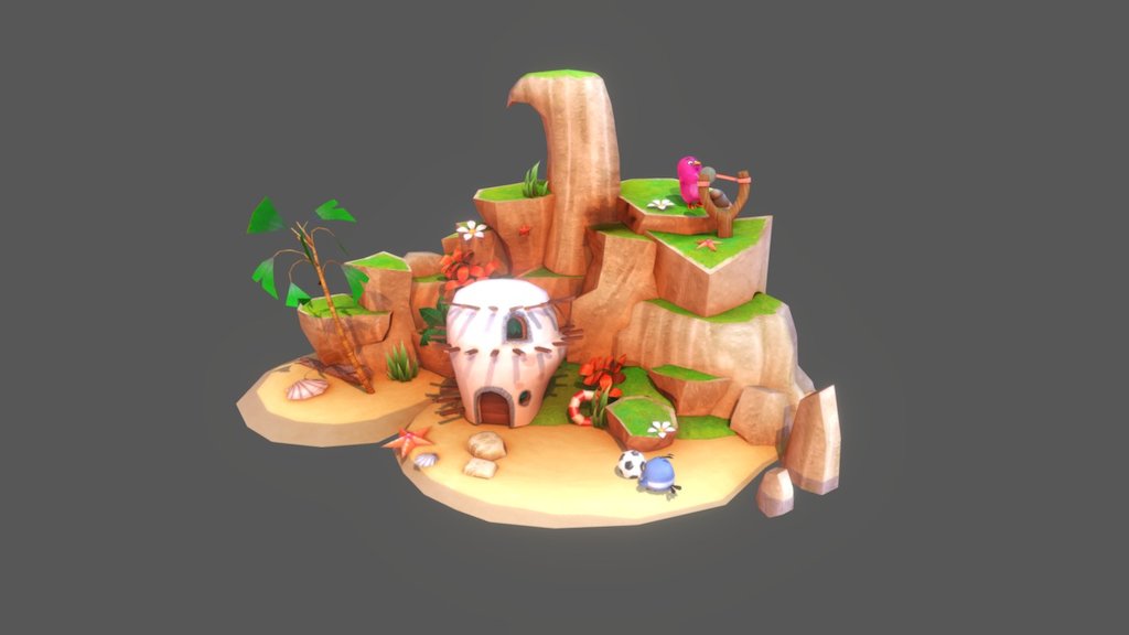 Bird Island 3d model