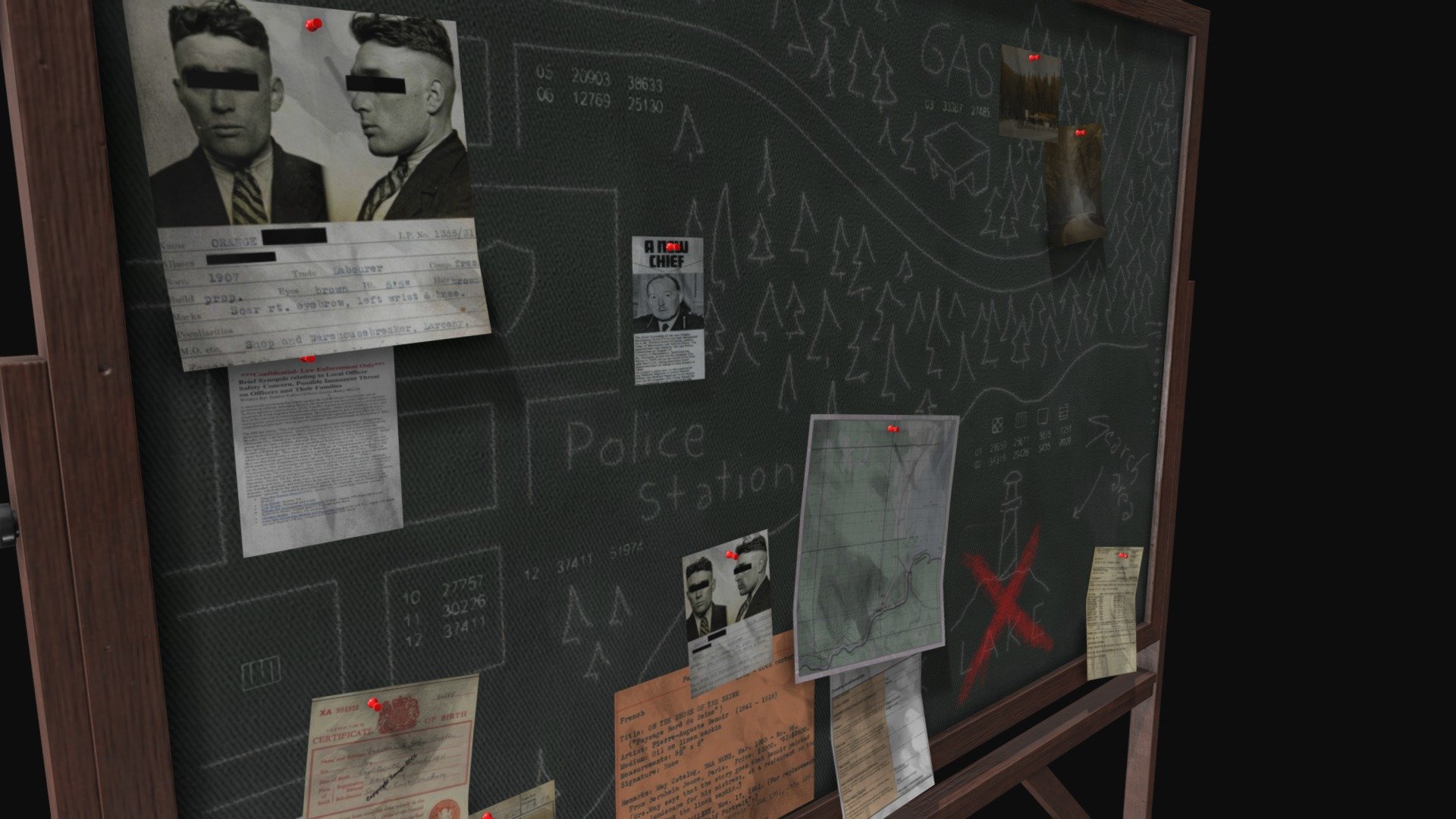 Police Chalkboard 3d model