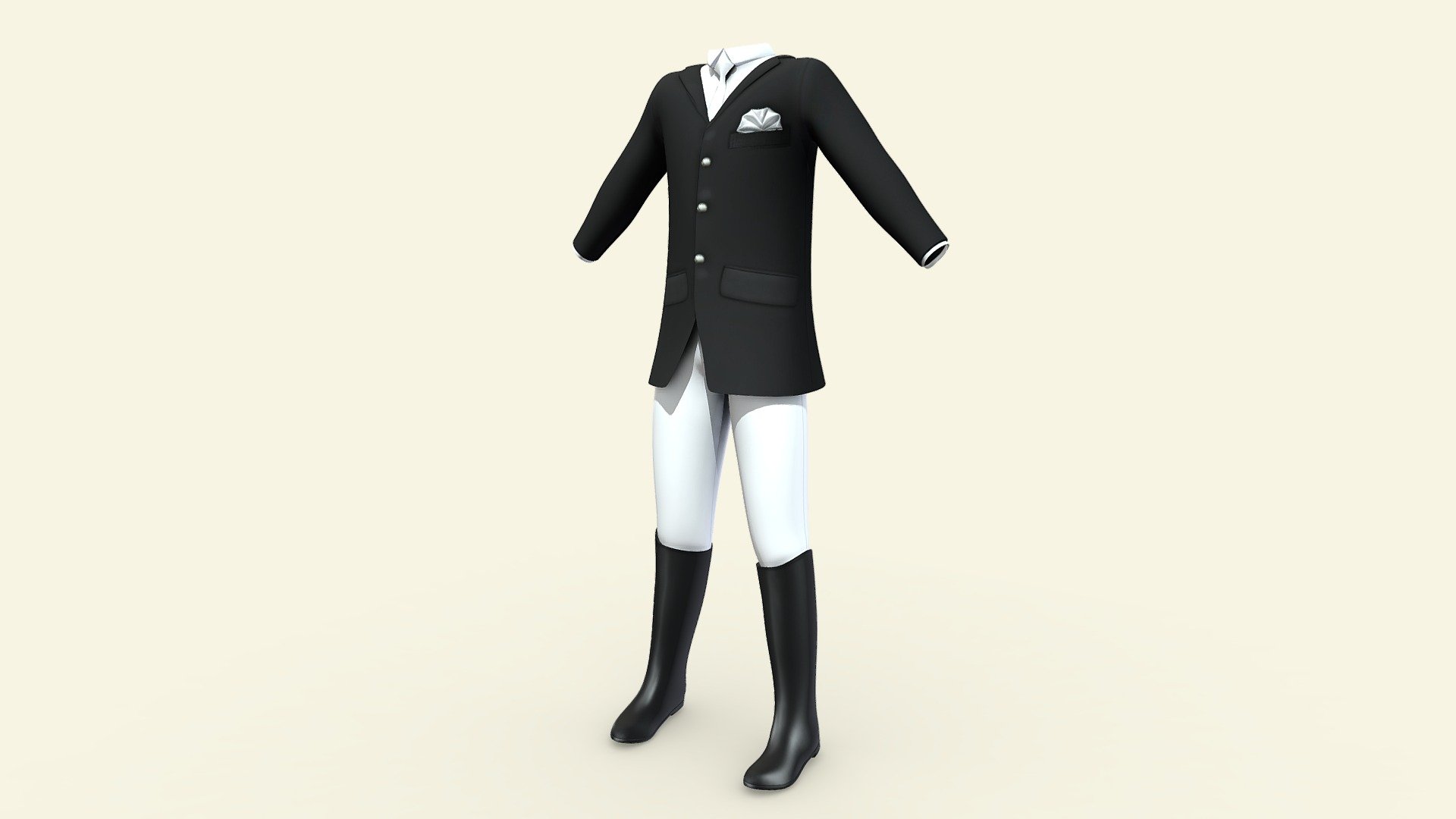 Mens Horse Riding Outfit 3d model