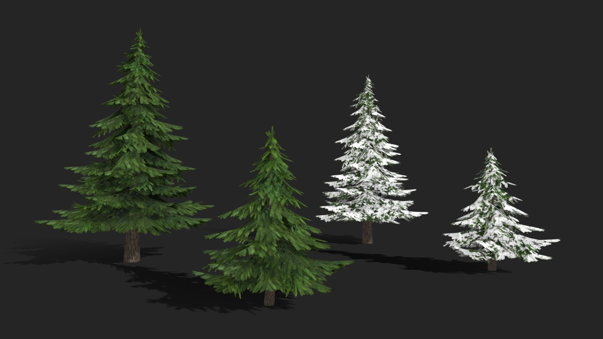 Fir Trees (LowPoly) 3d model