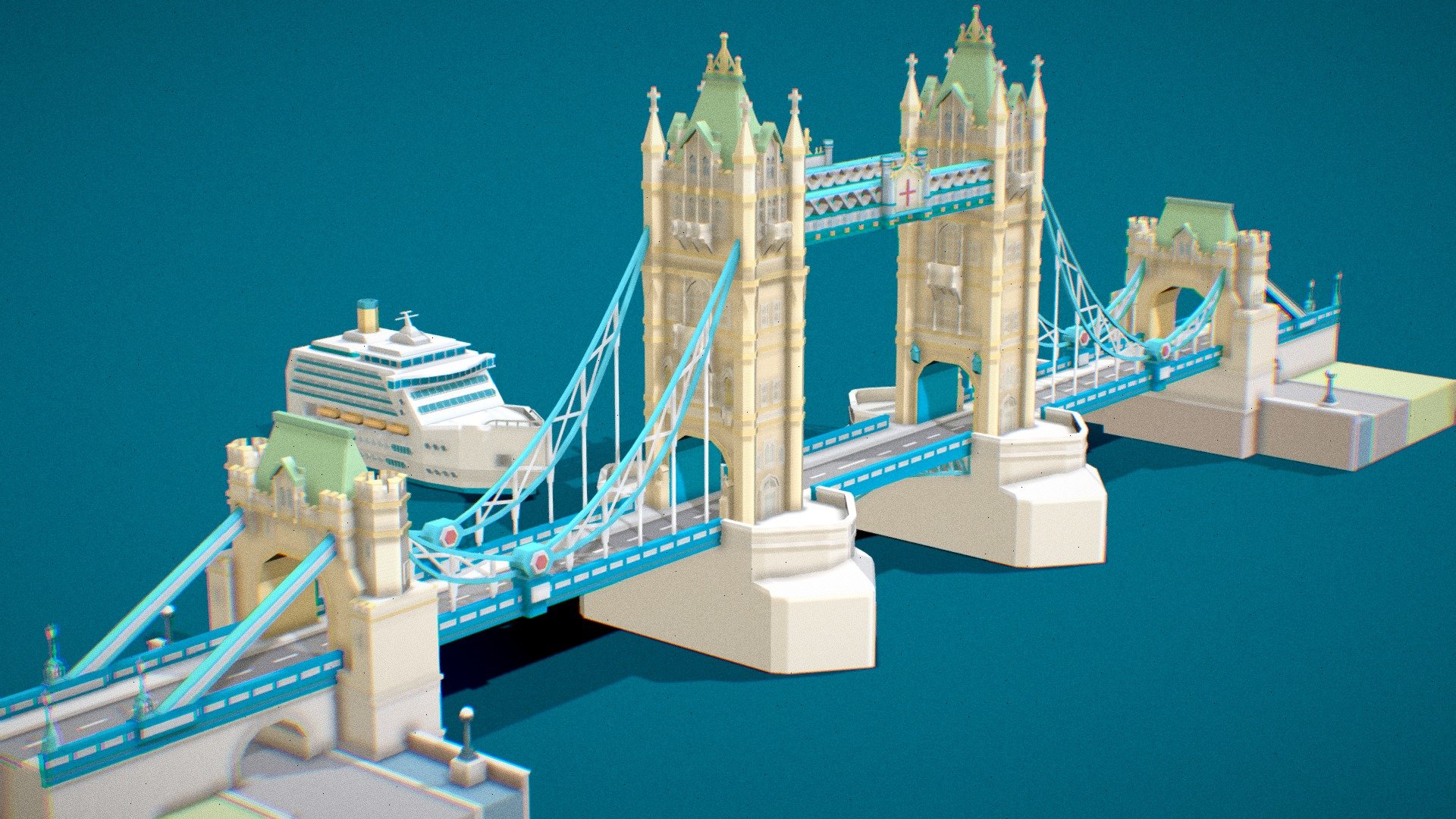 FM Polygon UK Tower Bridge 3d model