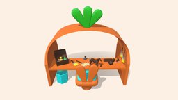 Bunny Wood Sculpting Desk Station