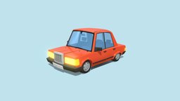 Low-poly cartoon style car 01