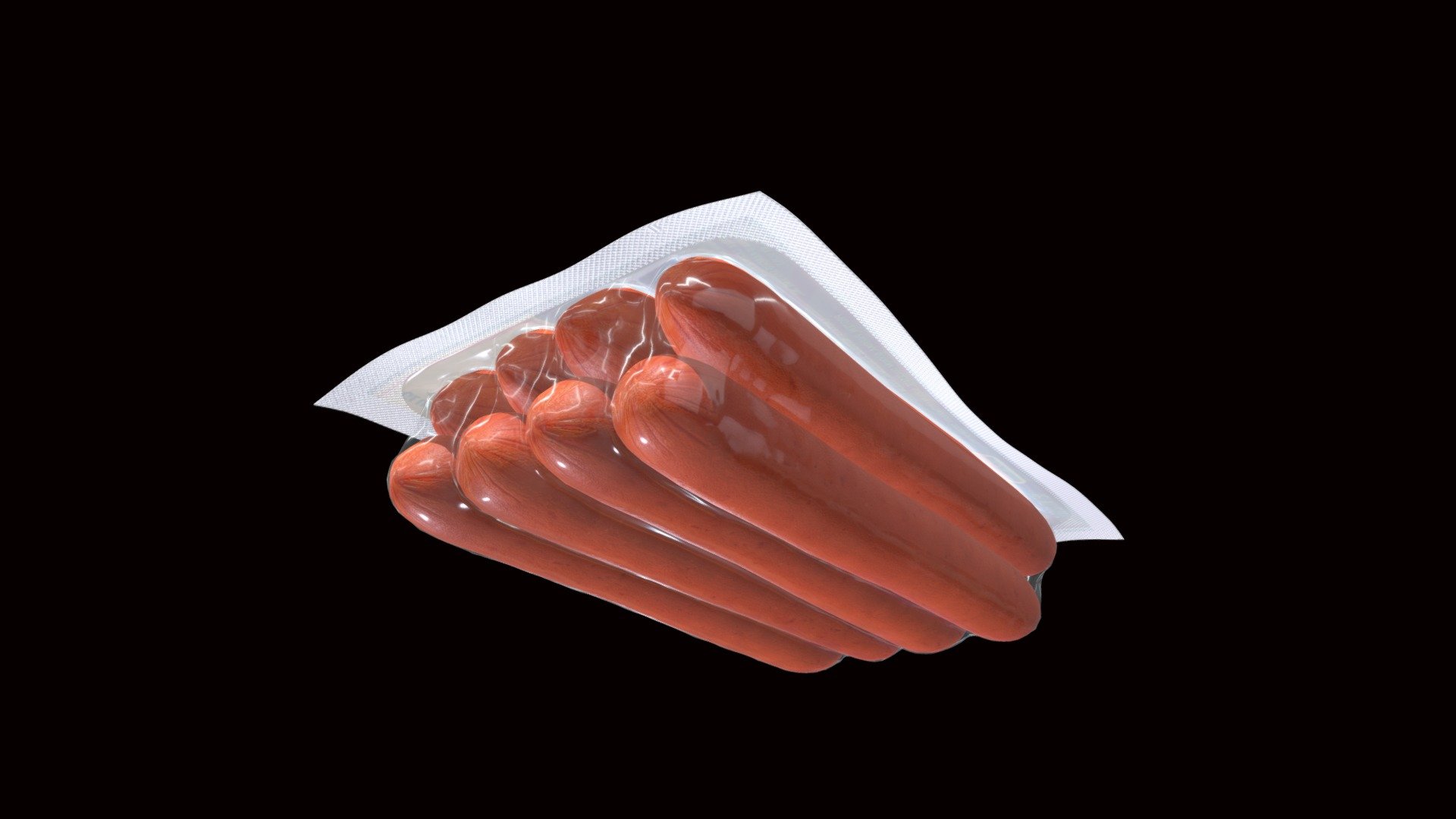 Package Of Sausage (1) 3d model