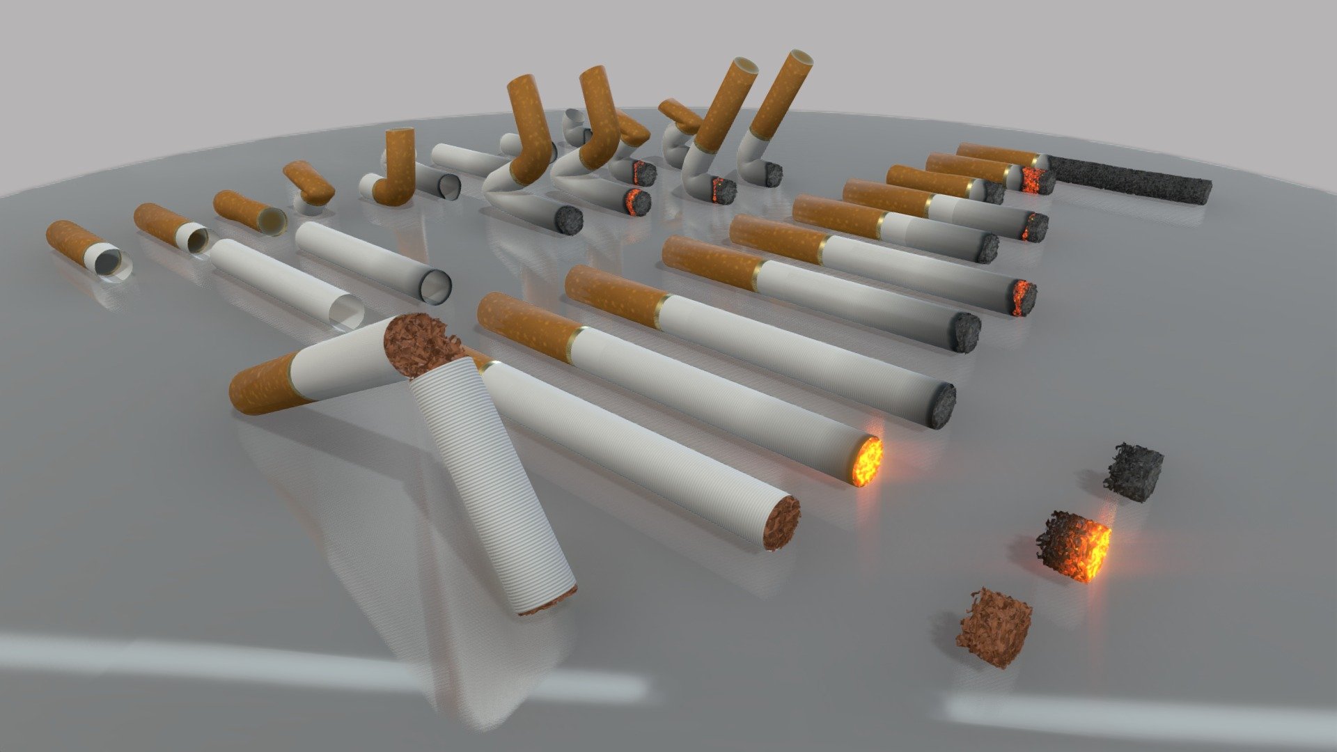 Modular Cigarettes (High-Poly) 3d model