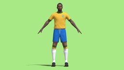 3D Rigged Pele Brazil