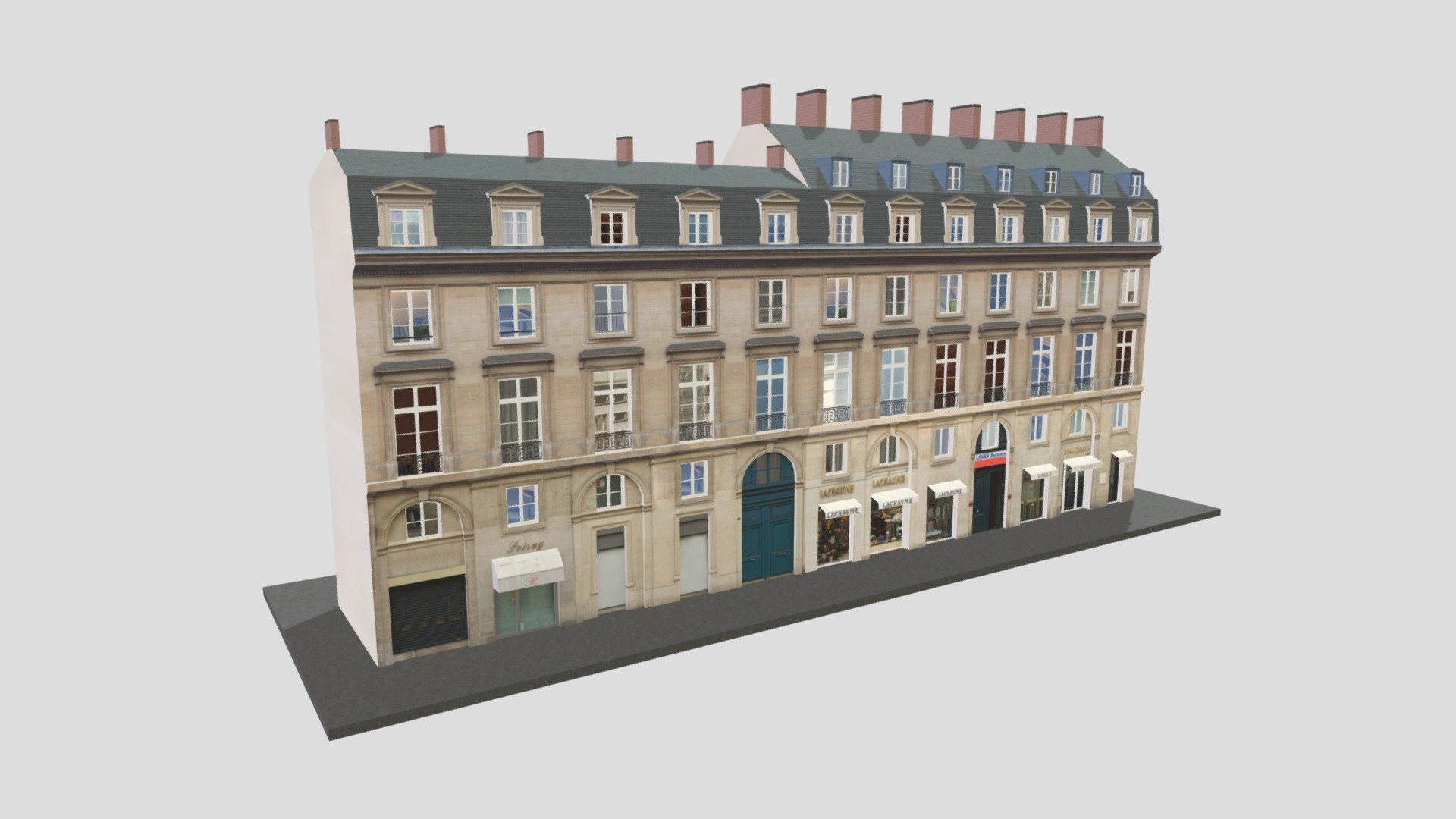 Paris Corner ApartmentBuilding 10 3d model