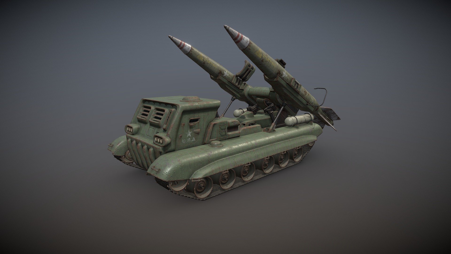 Atom Punk Missile Launcher Vehicle 3d model