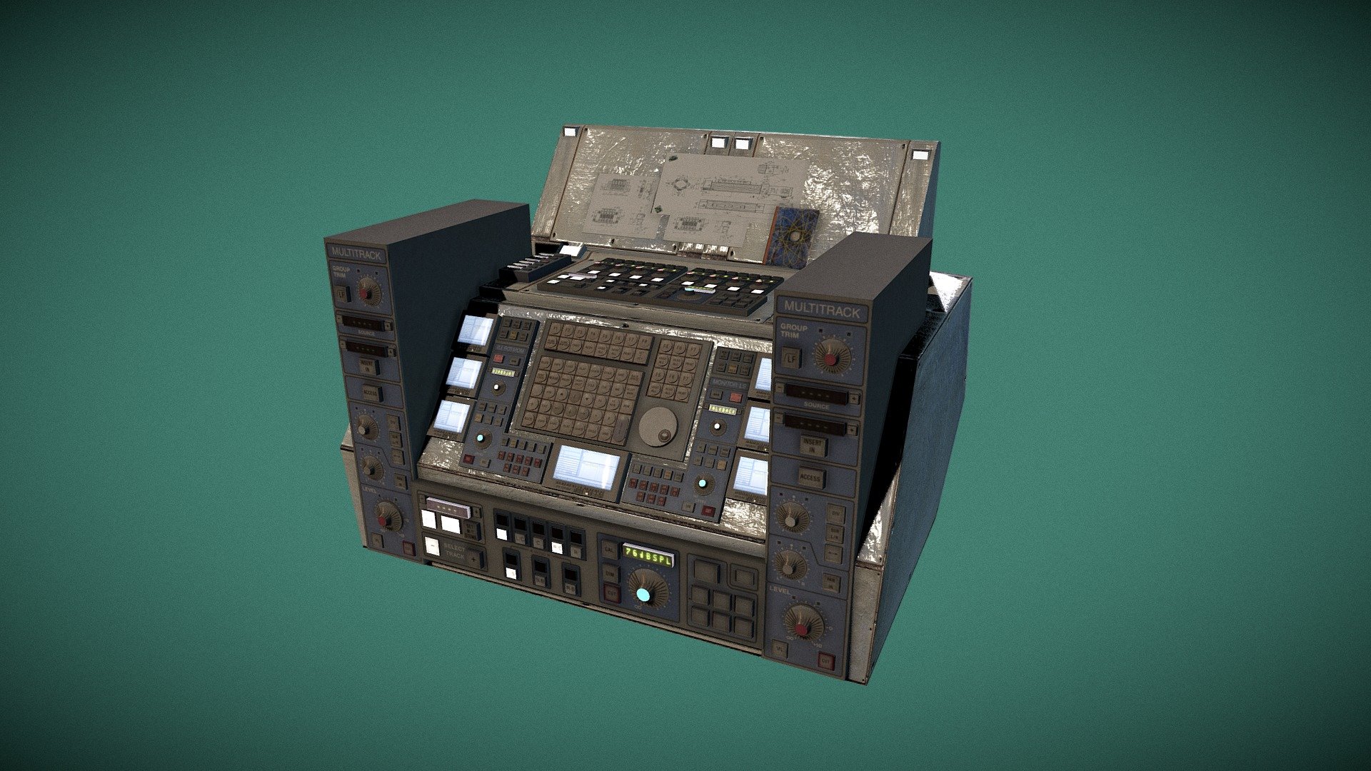 Retro Super Computer Terminal Interface 3d model