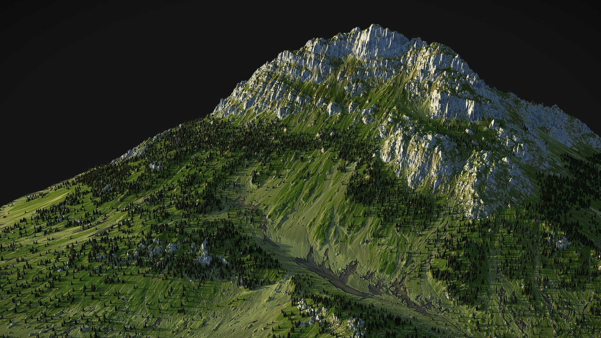 Green mountain 3d model