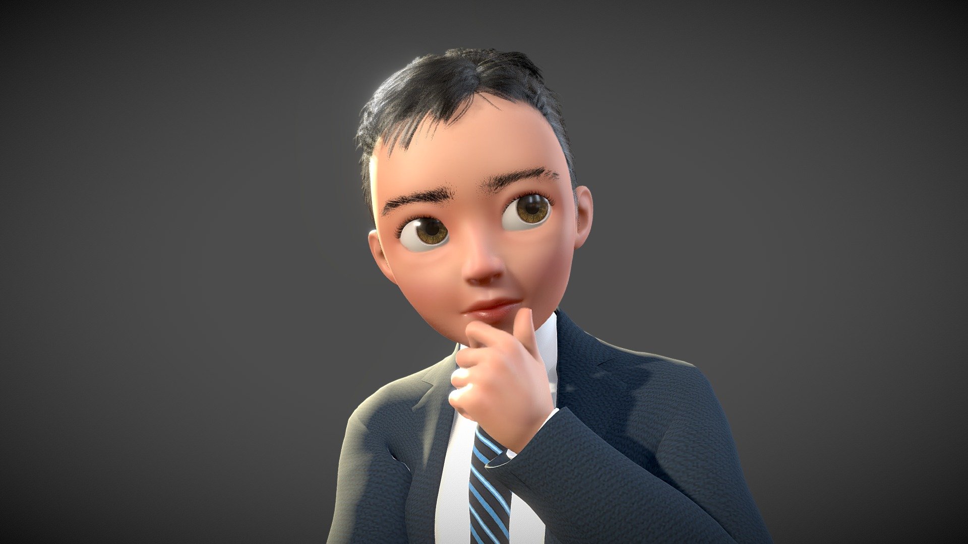 Cartoon teacher male secretary have a binding 3d model