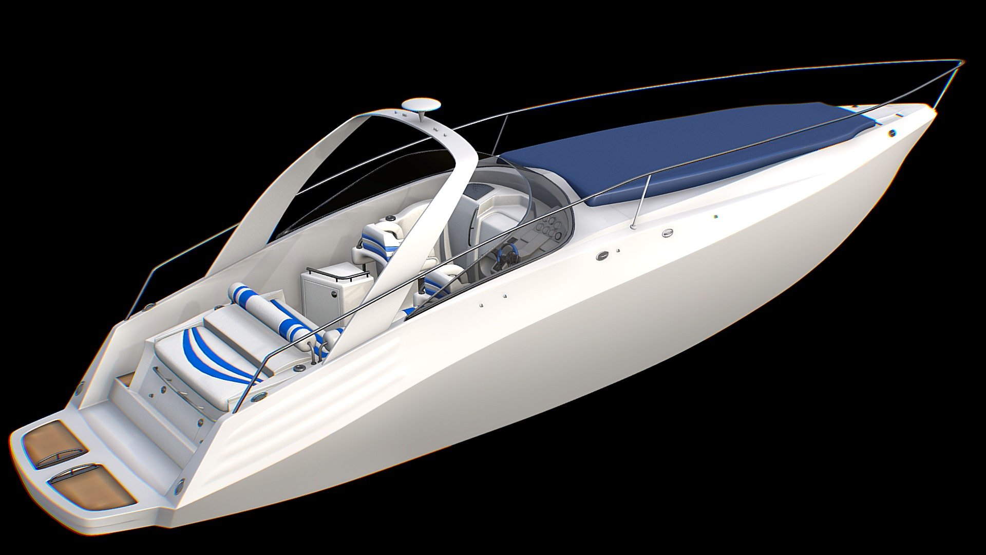 Small Realistic Yacht 3d model