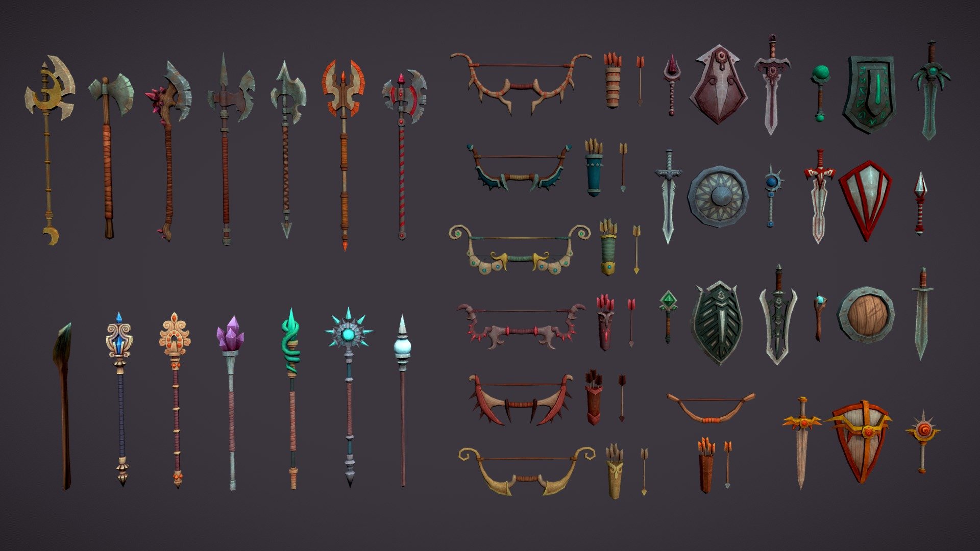 Fantasy weapons set 3d model