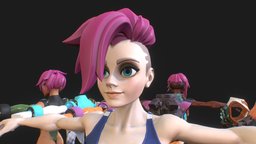 PBR sci-fi stylized female model