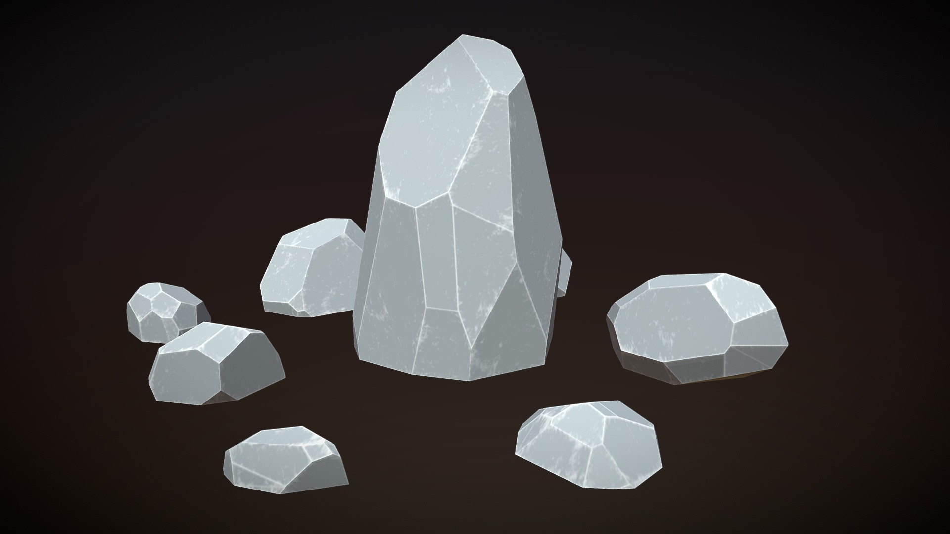 Low Poly Rocks 3d model