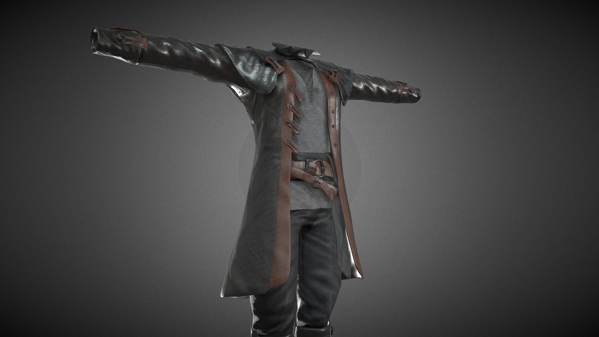 Male Pirate Outfit 3d model