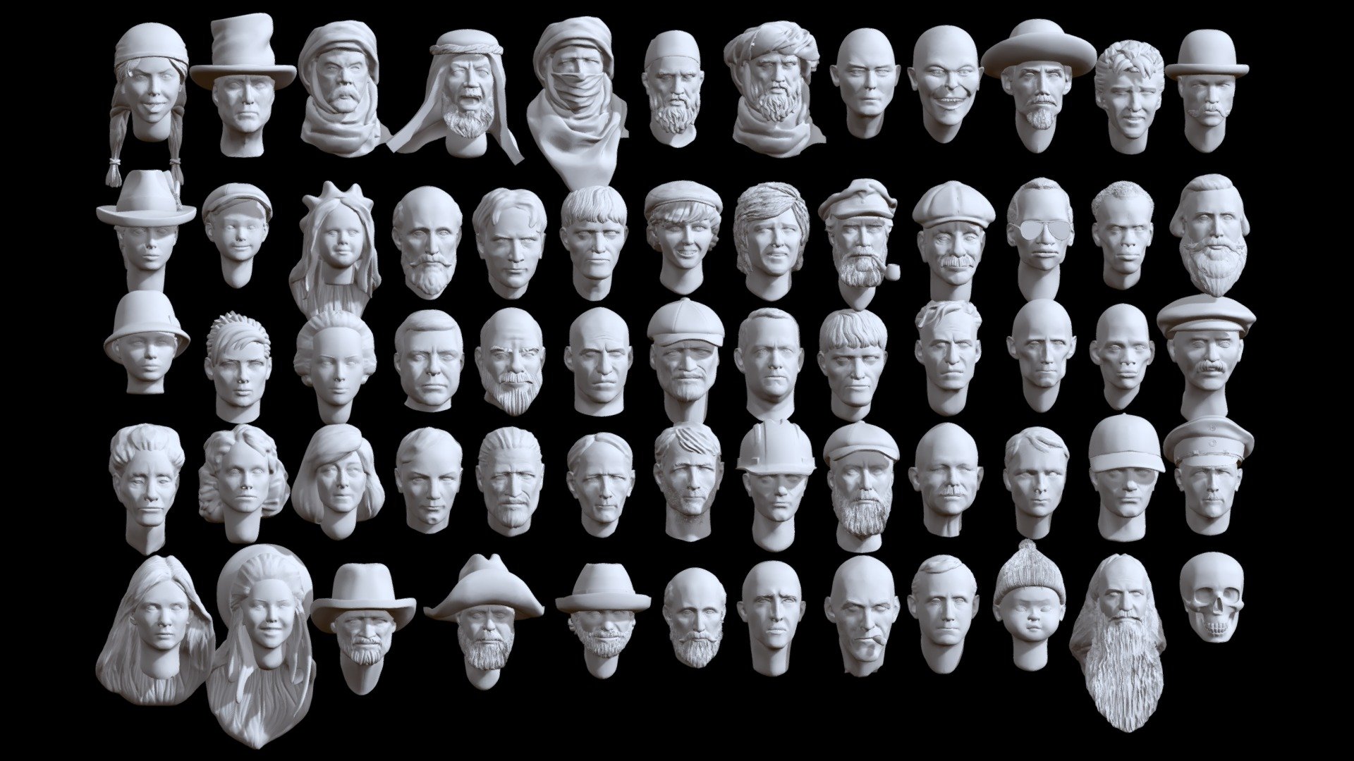 heads 3d model