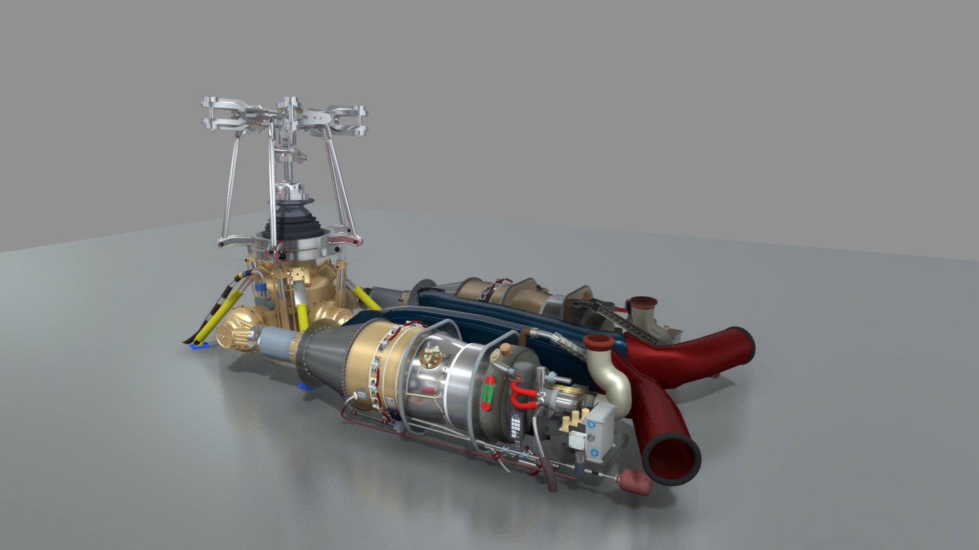 HELICOPTER POWER PLANT 3d model