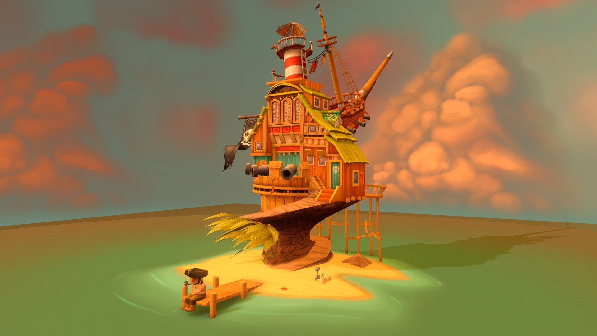 Pirate House 3d model