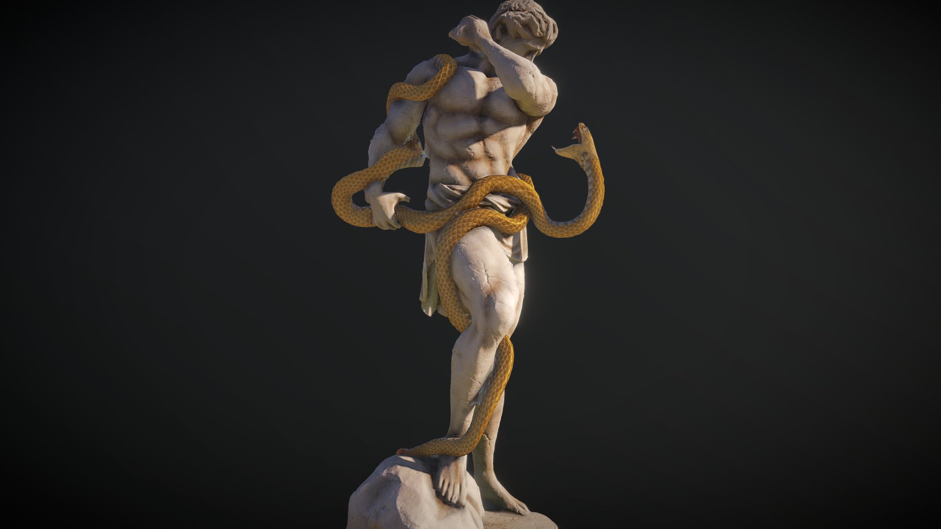 Statue with Snake 3d model