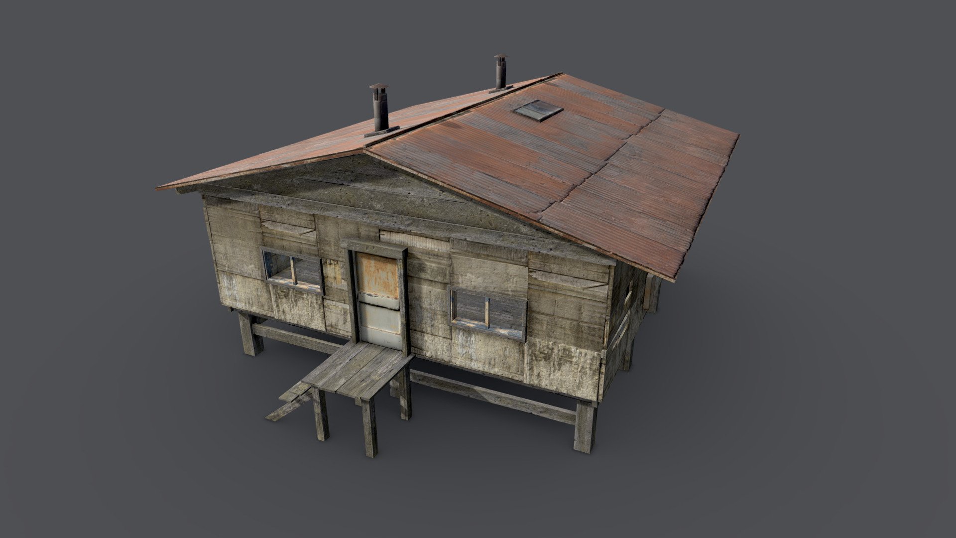 Wooden Barrack 3d model