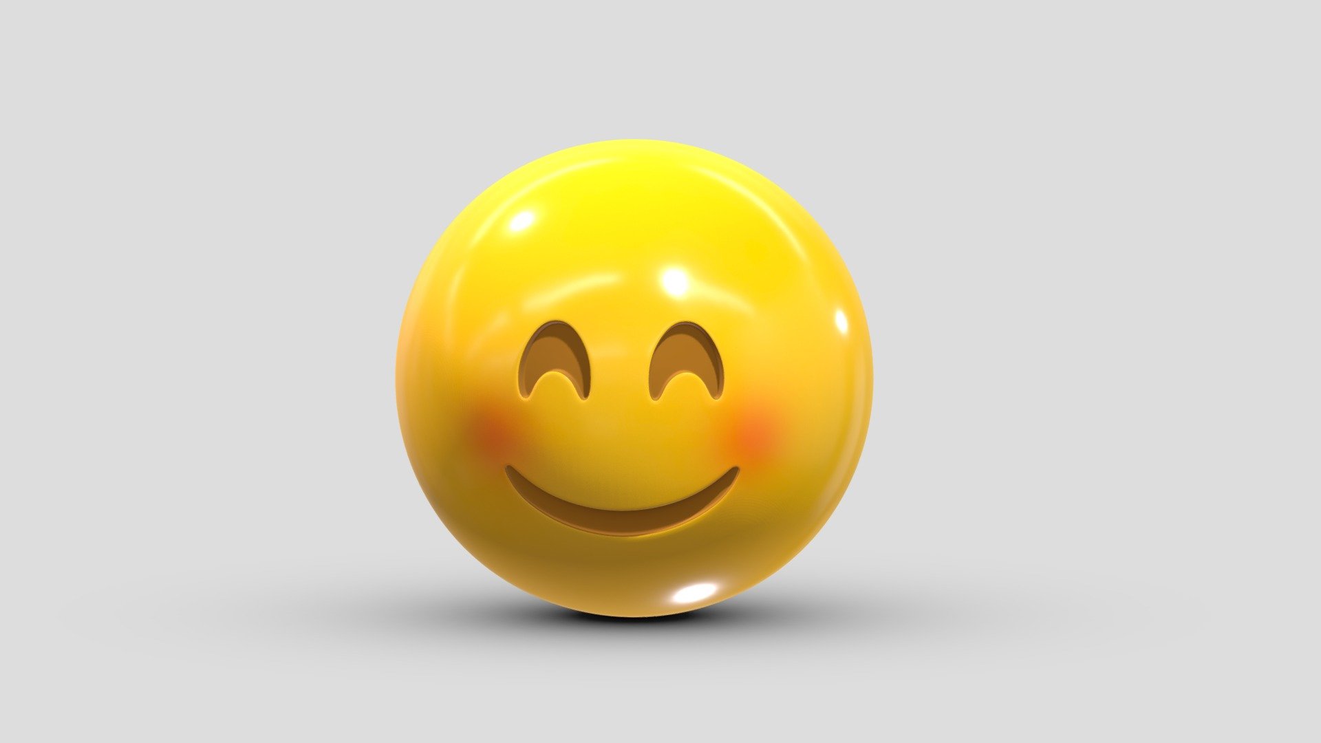 Apple Smiling Face with Smiling Eyes 3d model