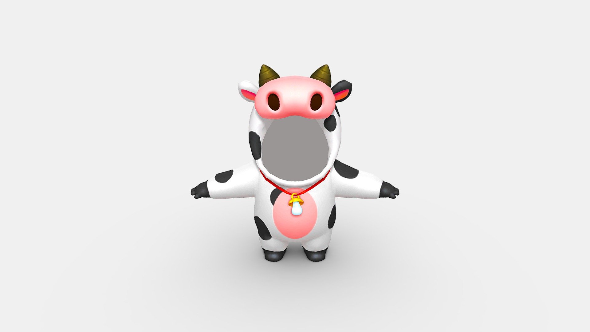 Cartoon cow costume 3d model