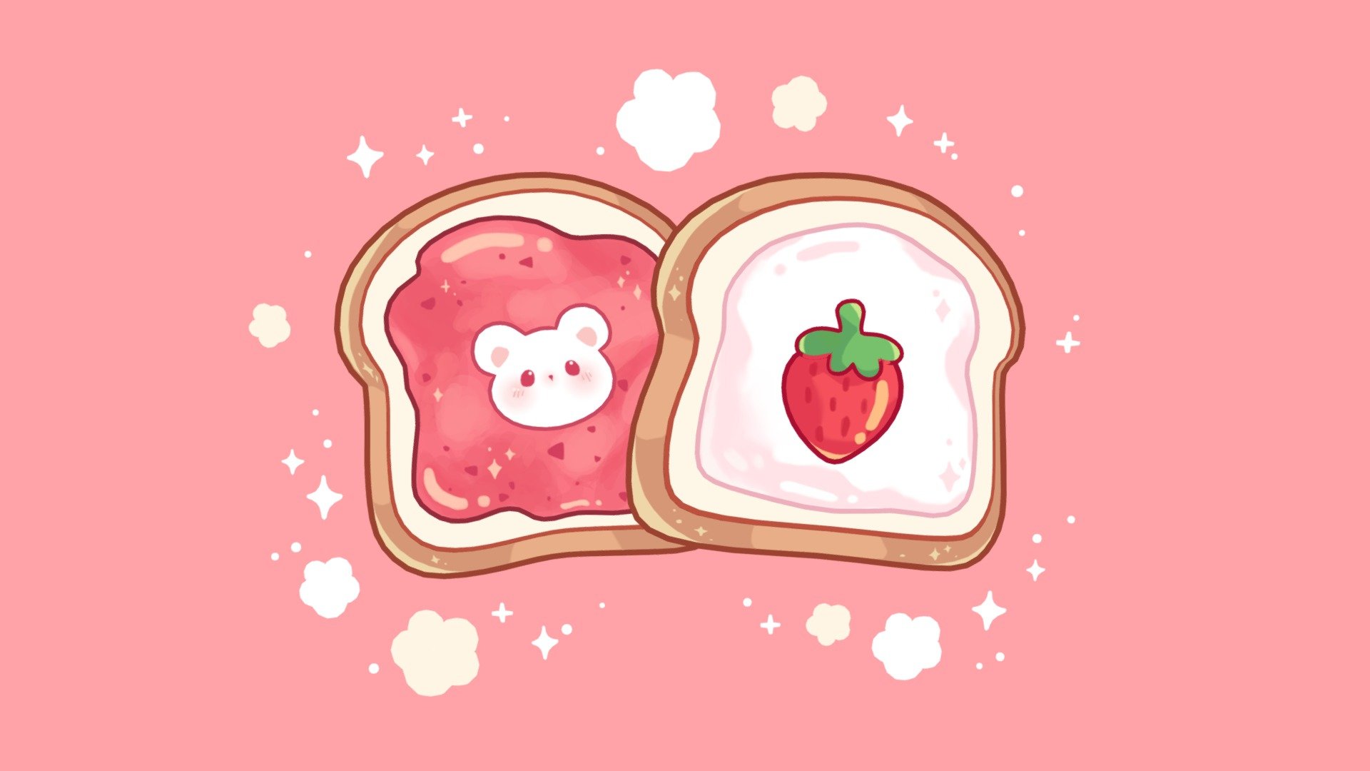 Strawberry Toast 3d model