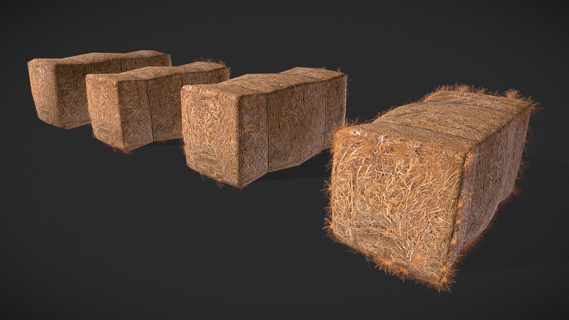 Hay Bale Set 3d model