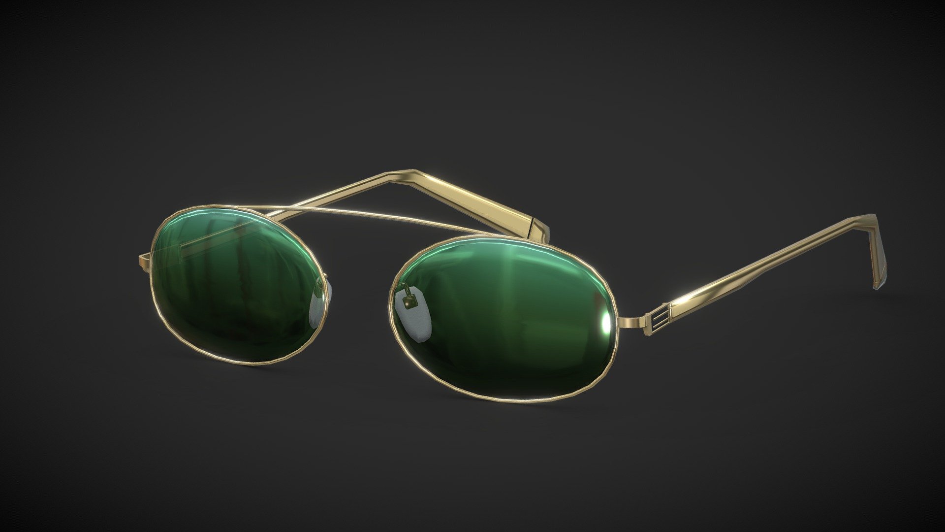 Rounded Top Bridge Sunglasses 3d model