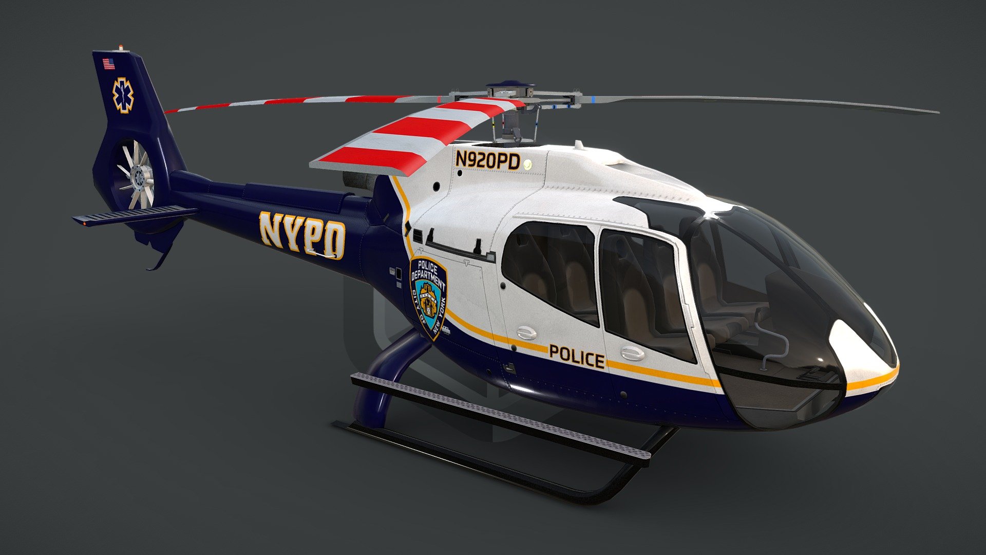 NYPD Helicopter EC130-H130 Livery 10 3d model