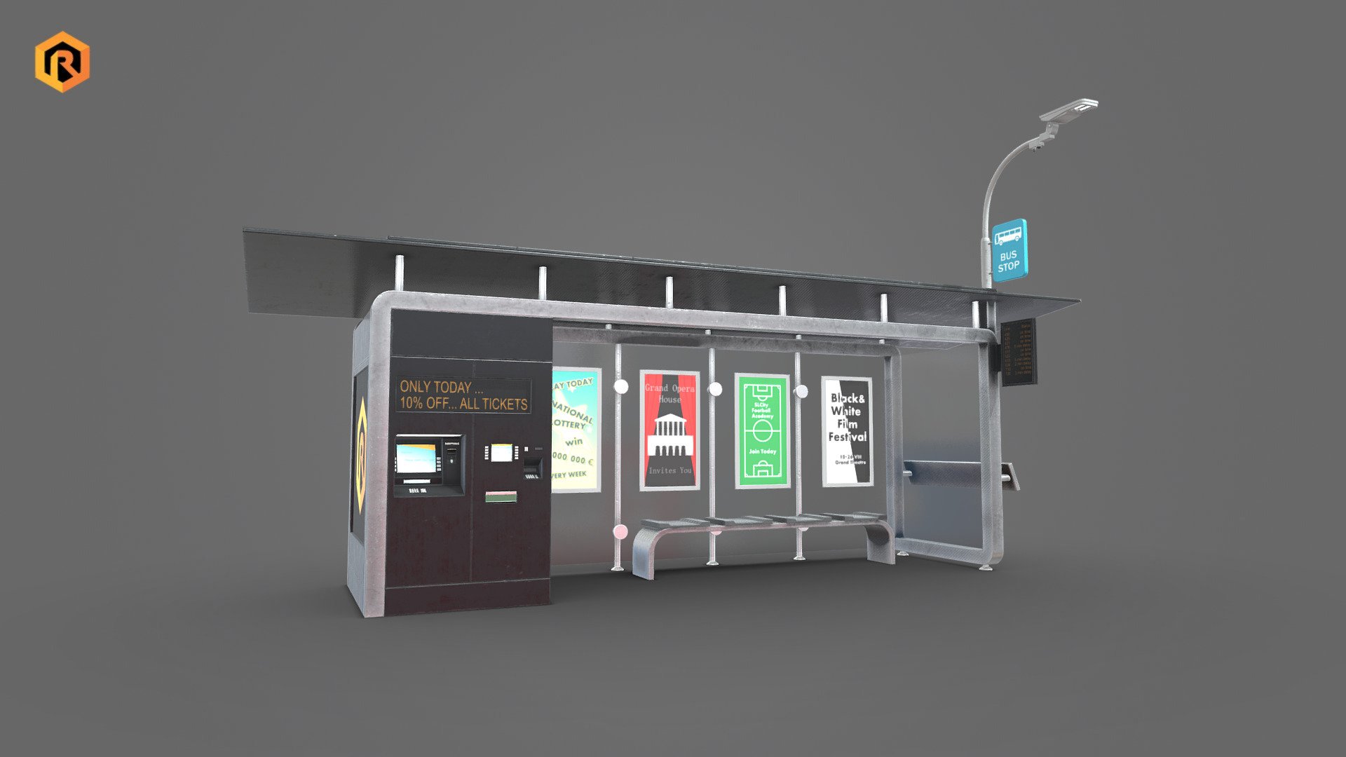 Smart Bus Stop 3d model