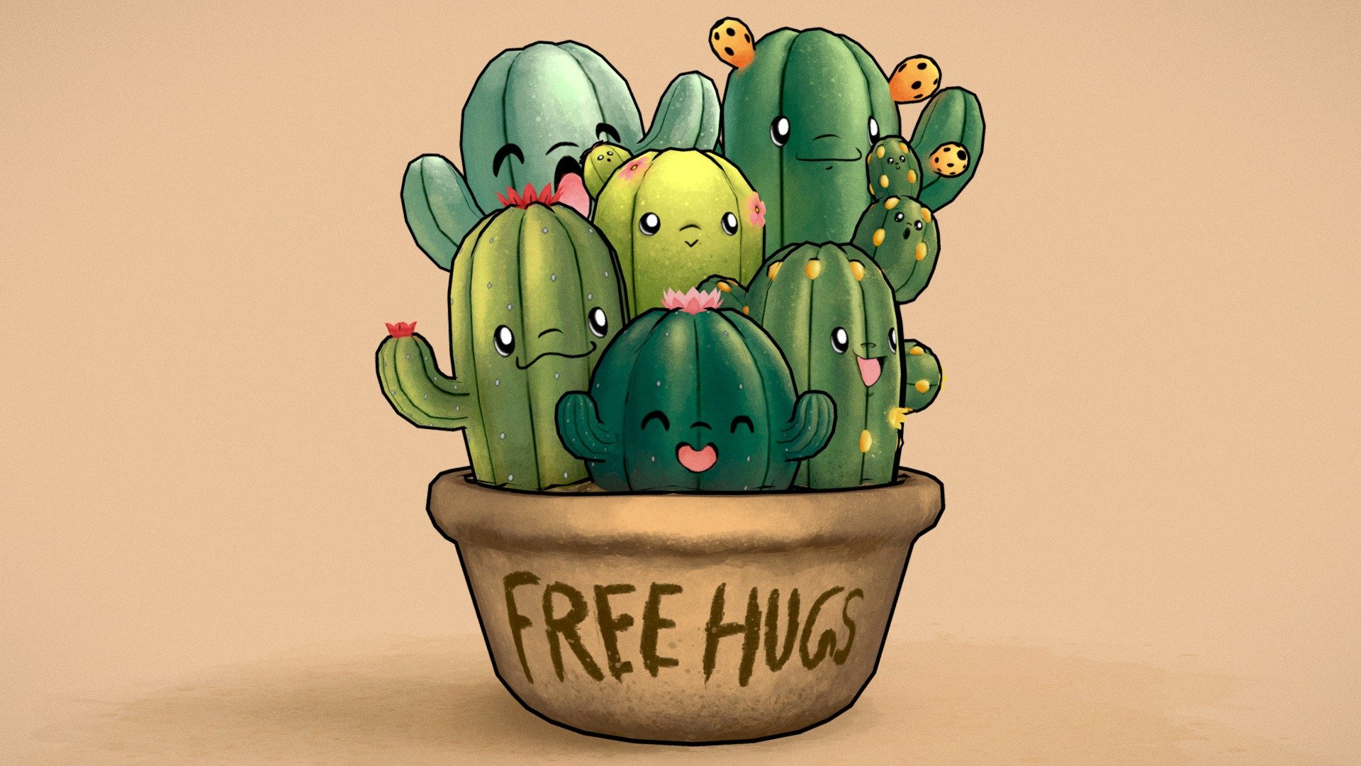 Free Hugs 3d model