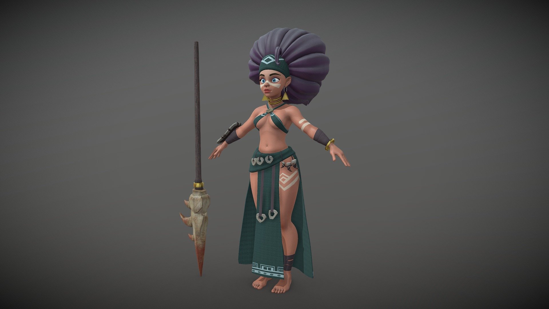 Girl  Native Sexy Stylized 3d model