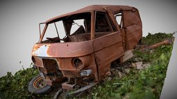 Rusty old Mercedes Benz van