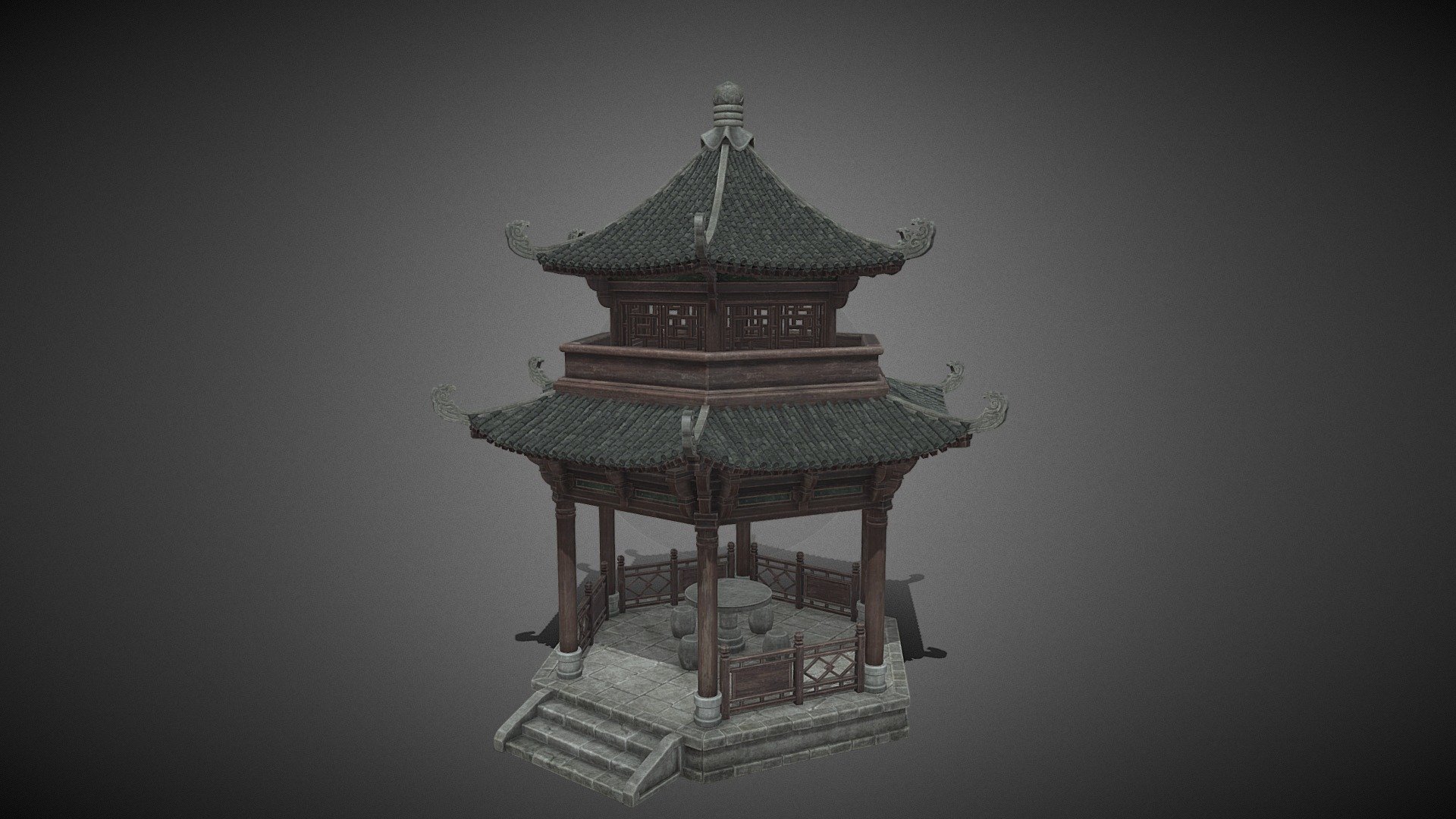 Pavilion Ancient architecture 3d model