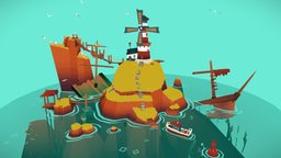 Low Poly Fantasy Island: Seagulls Roost