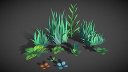 Stylized grass and plants