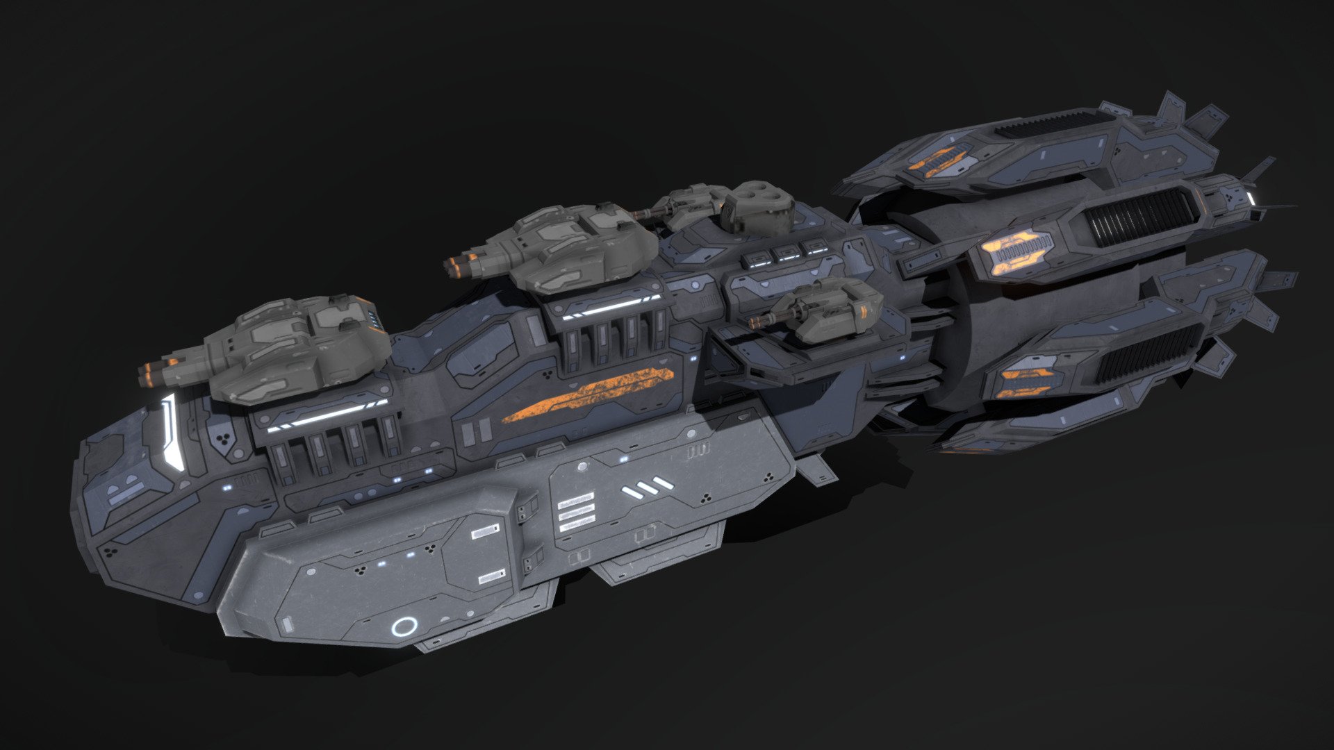 Scifi Heavy Frigate Liberator 3d model